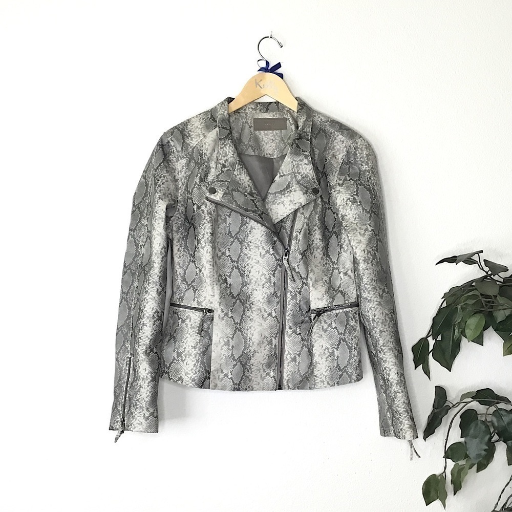 Blank NYC Faux Leather Snake Print Jacket